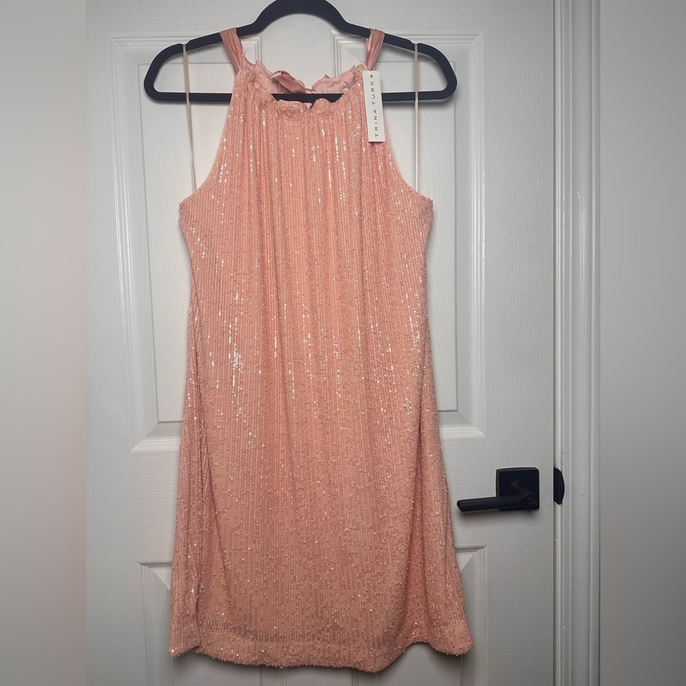 Trina Turk 'Daria' Sleeveless Sequin Shift Dress Strawberry Fields Sz Small NWT